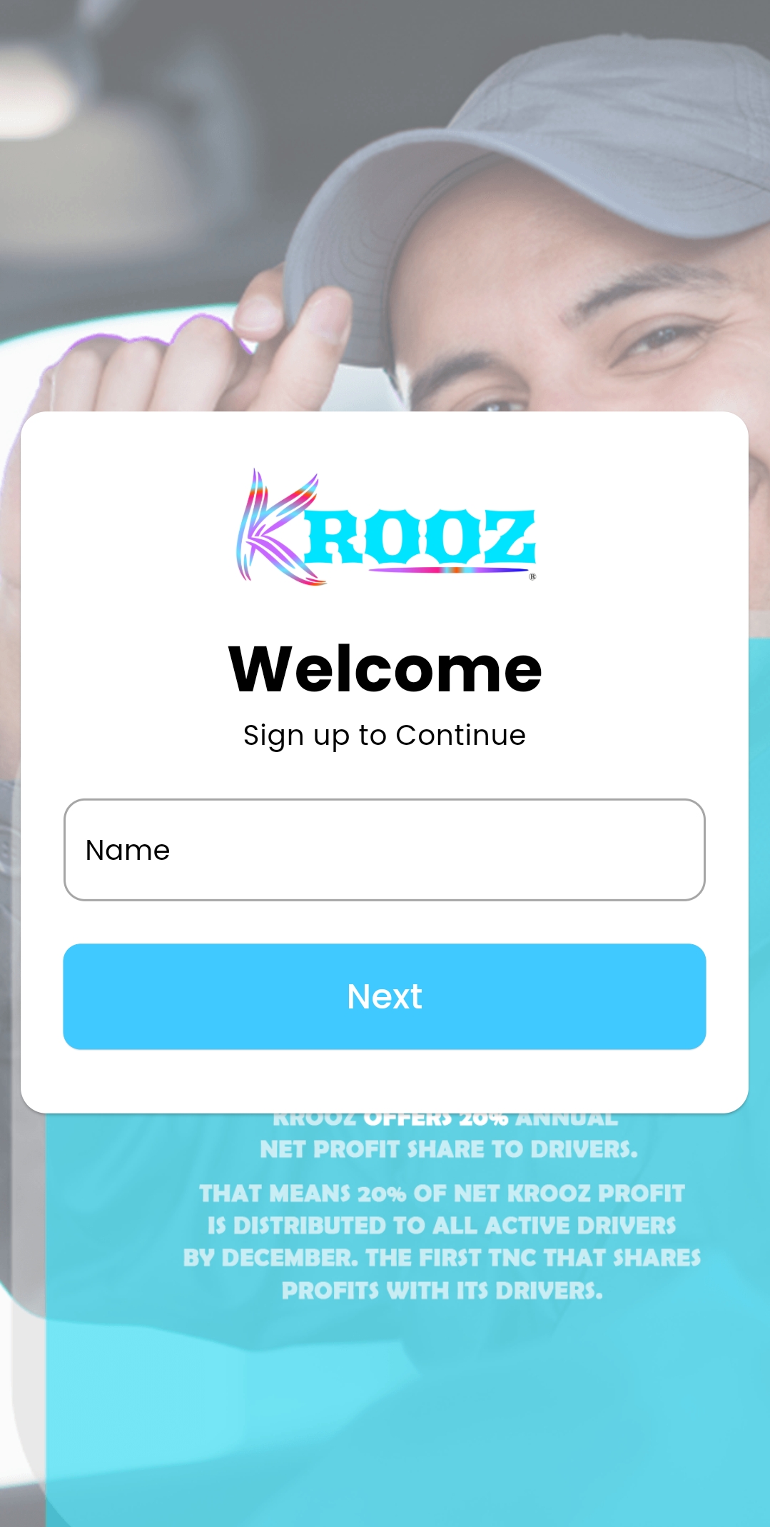 KROOZ Driver Welcome